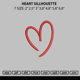 Heart Silhouette Embroidery File 6 sizes