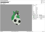 Heart Soccer Embroidery File 6 sizes