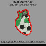 Heart Soccer Puff Embroidery File 6 sizes