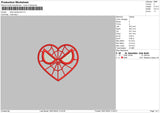 Heart Spider Embroidery File 6 sizes