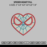 Heart Spider Fill Embroidery File 6 sizes
