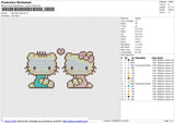 Hello Kitty Pixel Embroidery File 6 size