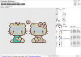 Hello Kitty Pixel Embroidery File 6 size