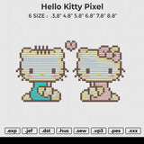 Hello Kitty Pixel Embroidery File 6 size