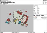 Kitty Reading Embroidery File 6 sizes