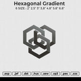 Hexagonal Gradient Embroidery File 6 size