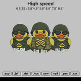 High Speed Embroidery File 6 size