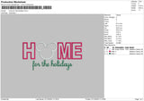 Home Holidays Embroidery File 6 sizes