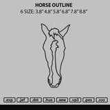 Horse Outline Embroidery File 6 sizes