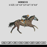 Horse V3 Embroidery File 6 sizes