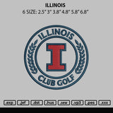 Illinois Golf Embroidery File 6 sizes