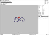 Infinity Ta Embroidery File 6 sizes
