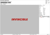 Invicible Txt Embroidery File 6 sizes