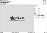 Irondogtext Embroidery File 6 sizes