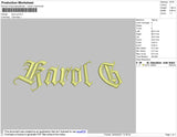 Karol G text Embroidery