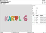 Karol Color Embroidery File 6 sizes