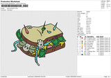 kaws sandwich Embroidery File 6 size