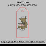 Teddy 0204 Embroidery File 6 sizes