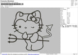 Kitty Devil Outline Embroidery