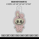 Bear Keychain V2 Embroidery File 6 sizes