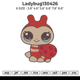 Ladybug130426 Embroidery File 6 sizes