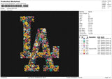 LA Flower2425 Embroidery File 6 size