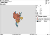 Lago Bird Embroidery File 6 sizes
