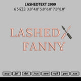Lashedtext 2909 Embroidery File 6 sizes