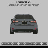Lexus Car V3 Embroidery File 6 sizes