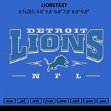 Lionstext Embroidery File 6 sizes