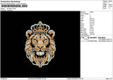 Lion King V2 Embroidery File 6 sizes