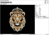 Lion King V2 Embroidery File 6 sizes