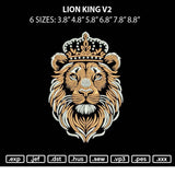 Lion King V2 Embroidery File 6 sizes