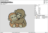 Monkeys 2402 Embroidery File 6 sizes