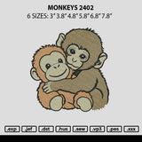 Monkeys 2402 Embroidery File 6 sizes