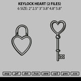 Keylock Heart Embroidery File 2 Files