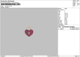 Lock Heart V2 Embroidery File 6 sizes
