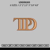 Logo0205 Emnbroidery File 6 sizes