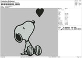 Love Snoopy Embroidery