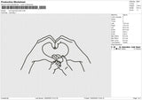 Love signhand satin Embroidery File 6 size
