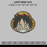 Luffy Head 1610 Embroidery File 6 sizes