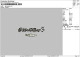 Tattoostext 03 Embroidery File 6 sizes