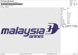Malaysia Airlines Embroidery File 6 size