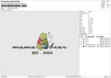 Mama bear v3 Embroidery File 6 size