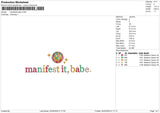 Manifestit Babe Embroidery File 6 size