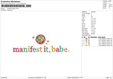 Manifestit Babe Embroidery File 6 size
