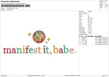 Manifestit Babe Embroidery File 6 size