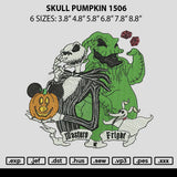 Skull Pumpkin 1506 Embroidery File 6 sizes