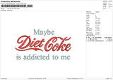 may be Diet Coke Embroidery File 6 sizes