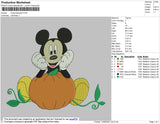 Mickey M Pumpkin Embroidery